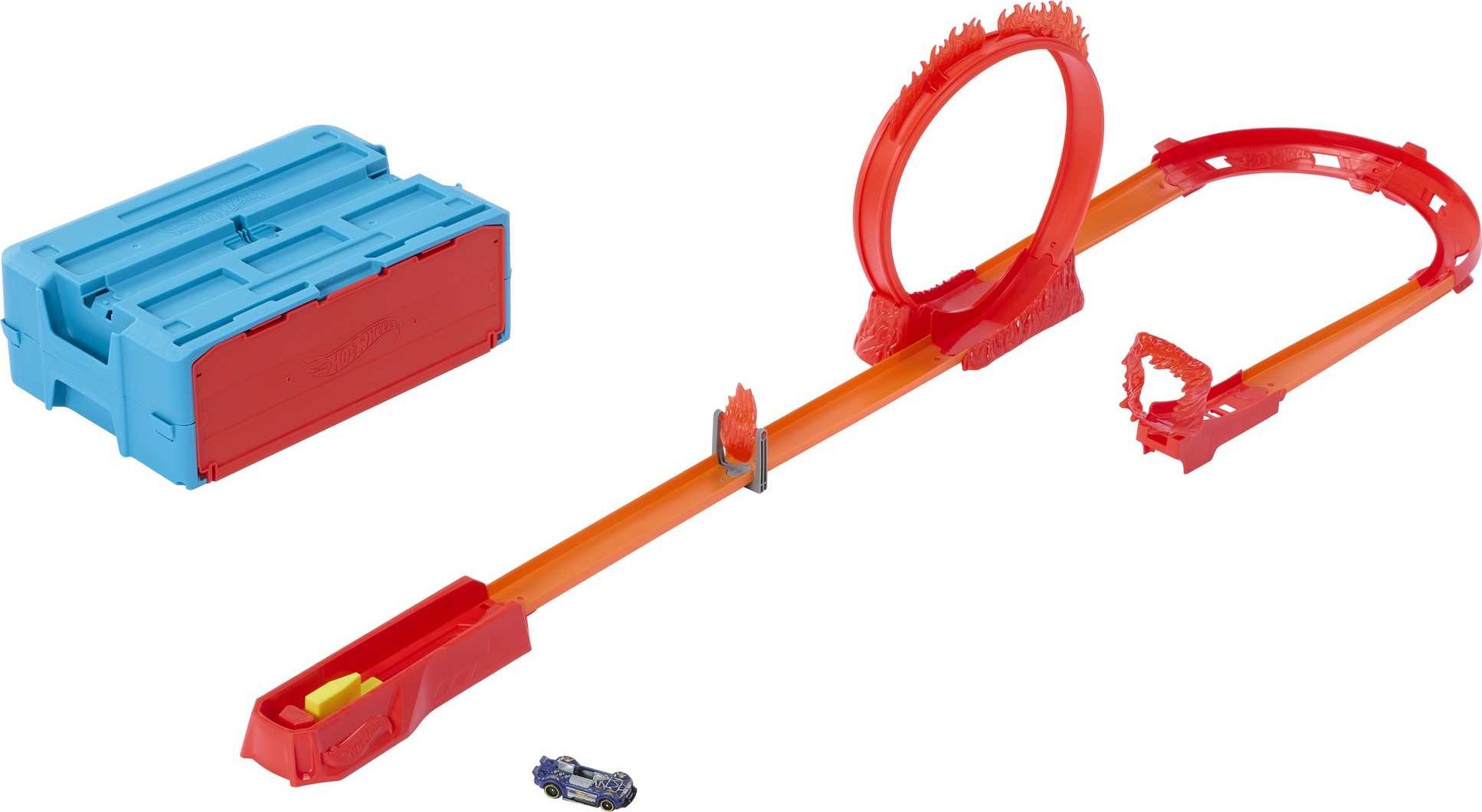 Hrací sada Mattel Hot Wheels Track Builder Stunt Fire Loop Playset HMC04 MATTEL