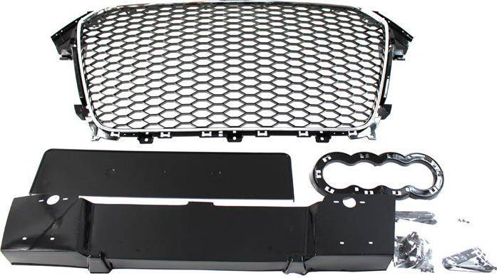 MTuning_F GRILL AUDI A4 B8 RS-STYLE CHROME-BLACK (12-15) PDC