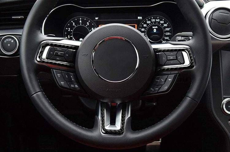 MTuning karbonová fólie na prvky multifunkčního volantu Ford Mustang 15-17