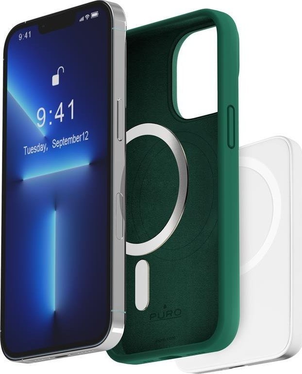 PURO ICON MAG - iPhone 14 Pro MagSafe Case (tmavě zelené)