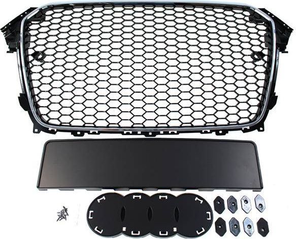 MTuning_F Grill Audi A4 B8 RS-styl chrome-black (12-15) PDC