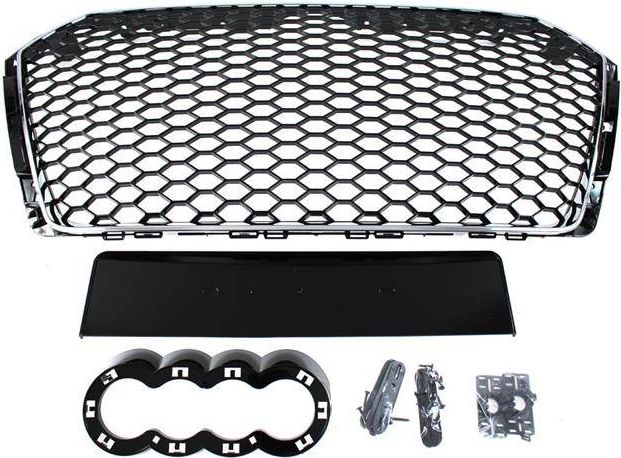 MTuning_F Grill Audi A4 B9 RS-Style Chrome (2016+) PDC