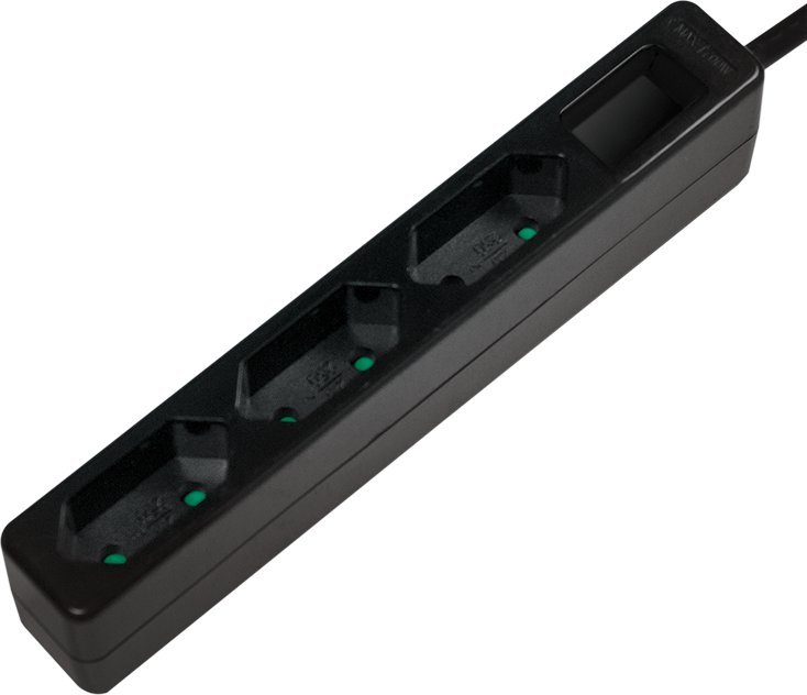 LogiLink 3zásuvkový prodlužovací kabel 1,5 m černý (LPS229B)