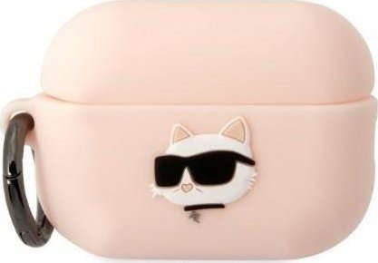 Karl Lagerfeld Case Karl Lagerfeld KLAP2RUNCHP Apple AirPods Pre 2 kryt ružový/ružový Silikónová Choupette Head 3D