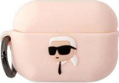 Karl Lagerfeld Case Karl Lagerfeld KLAP2RUNIKP kryt Apple AirPods Pre 2 ružový/ružový Silikónový Karl Head 3D
