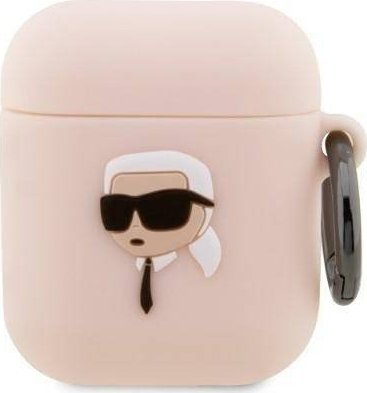 Karl Lagerfeld Case Karl Lagerfeld KLA2RUNIKP Apple AirPods 2/1 kryt ružový/ružový Silikónový Karl Head 3D