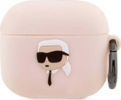 Karl Lagerfeld Case Karl Lagerfeld KLA3RUNIKP kryt Apple AirPods 3 růžový/růžový silikonový Karl Head 3D