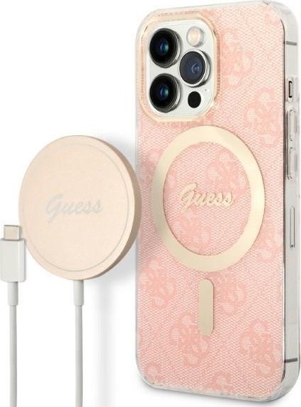 Hádej Case Case + Wireless Charger GUBPP13LH4EACSP Apple iPhone 13 Pro Pink/Pink Hard Case 4G Print Magsafe
