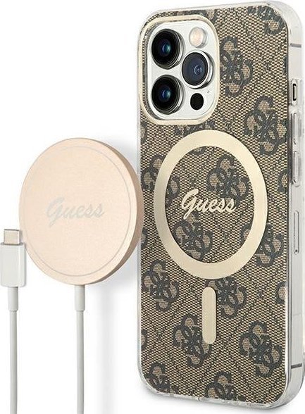 Hádej Case Case + Wireless Charger Gubpp13lh4eacsw Apple iPhone 13 Pro Brown/Brown Hard Case 4G Print Magsafe