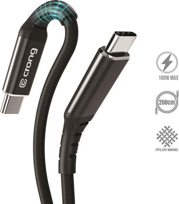 Crong Kabel USB-C - USB-C 2 m černý (CRG-AL200USCC-BLK)