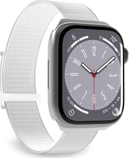 Puro Nylonový sportovní řemínek Apple Watch 4/5/6/7/SE/8 40/41 mm (bílý)