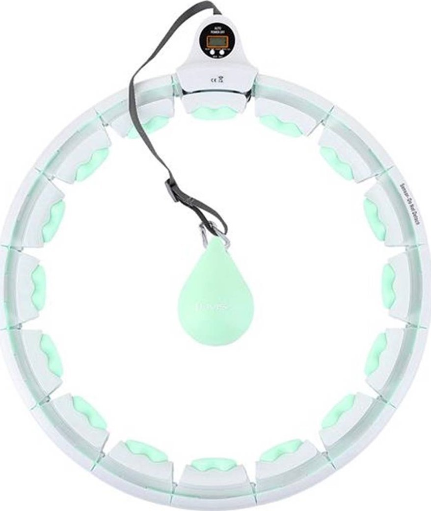 HHW06 ZELENÝ HULA HOP S OŘECHY A HMOTNOSTÍ + HMS POČÍTADLO