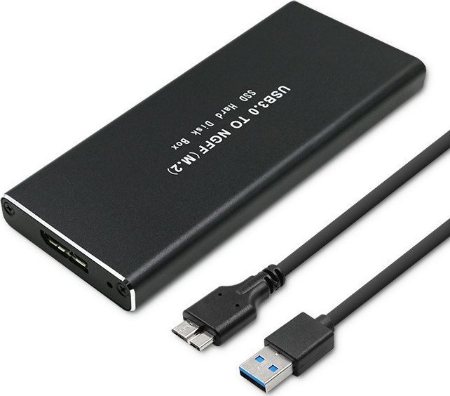 Qoltec 51854 Hard drive Enclosure M.2 SATA SSD NGFF | USB 3.0