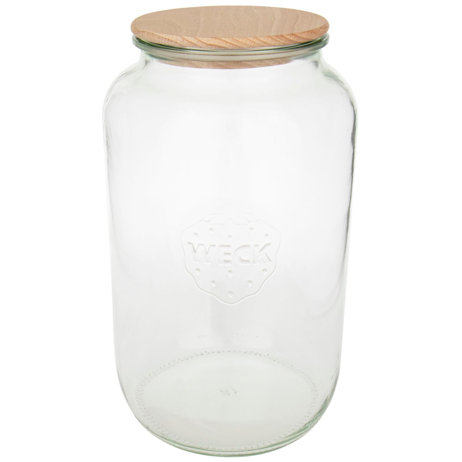 WECK Rundrandglas 3l mit Holz- deckel