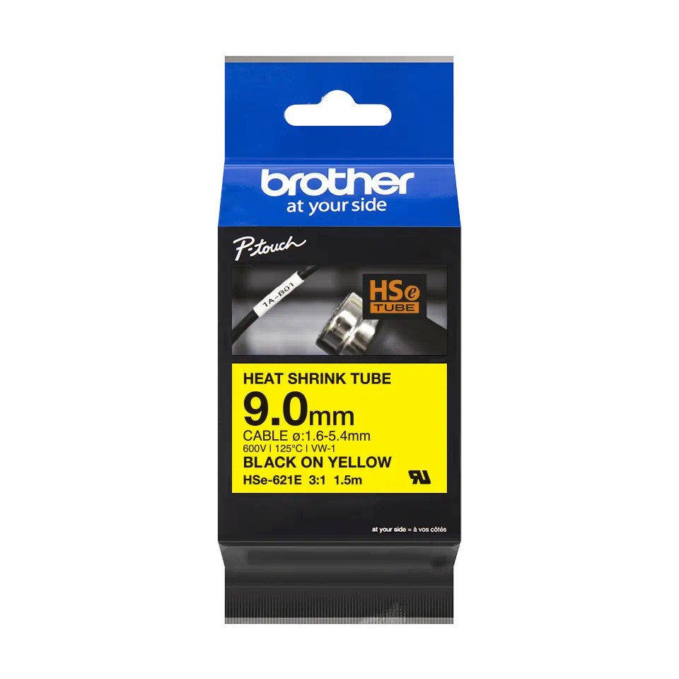 Brother - HSE-621E žlutá - originální bužírka šířka 9 mm