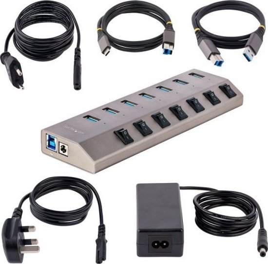 Hub USB StartEch USB Hub StartEch USB 3.0 Netzteil 7XUSB3.2 5GBIT/S