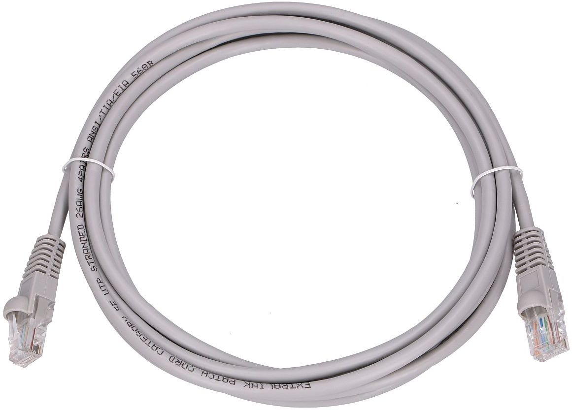 Extralink Cat.5e UTP 3m | Propojovací kabel LAN | Měděný kroucený síťový kabel