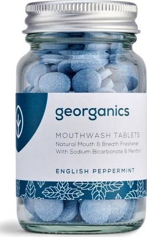 Georganics Natural Peppermint ústna voda tablety, 180 tabliet