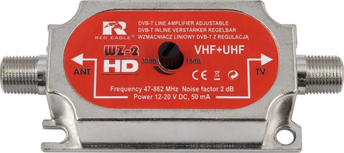 Red Eagle DVB-T lineárny anténny zosilňovač s +30dB reguláciou
