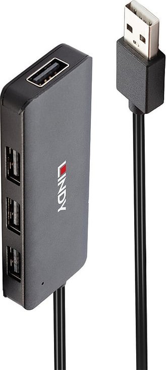 Lindy 4 Port USB 2.0 Hub, USB-Hub 42986