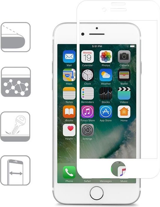 Moshi Moshi Ionglass – ochranné sklo na displej pro iPhone 8/7/6s/6 (bílé)