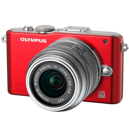Fotoaparát Olympus Pen E-PL3 + 14-42 červený