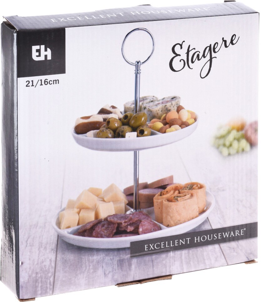 Etažér porcelánový 2 patra 24 cm