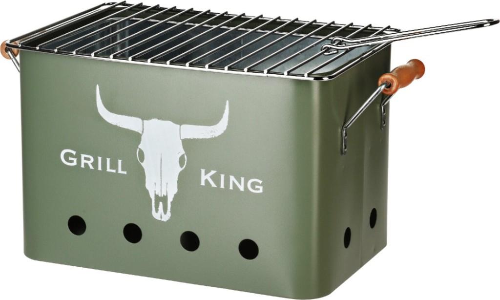 Přenosný gril na dřevěné uhlí GRILL KING 43 x 20 cm zelená