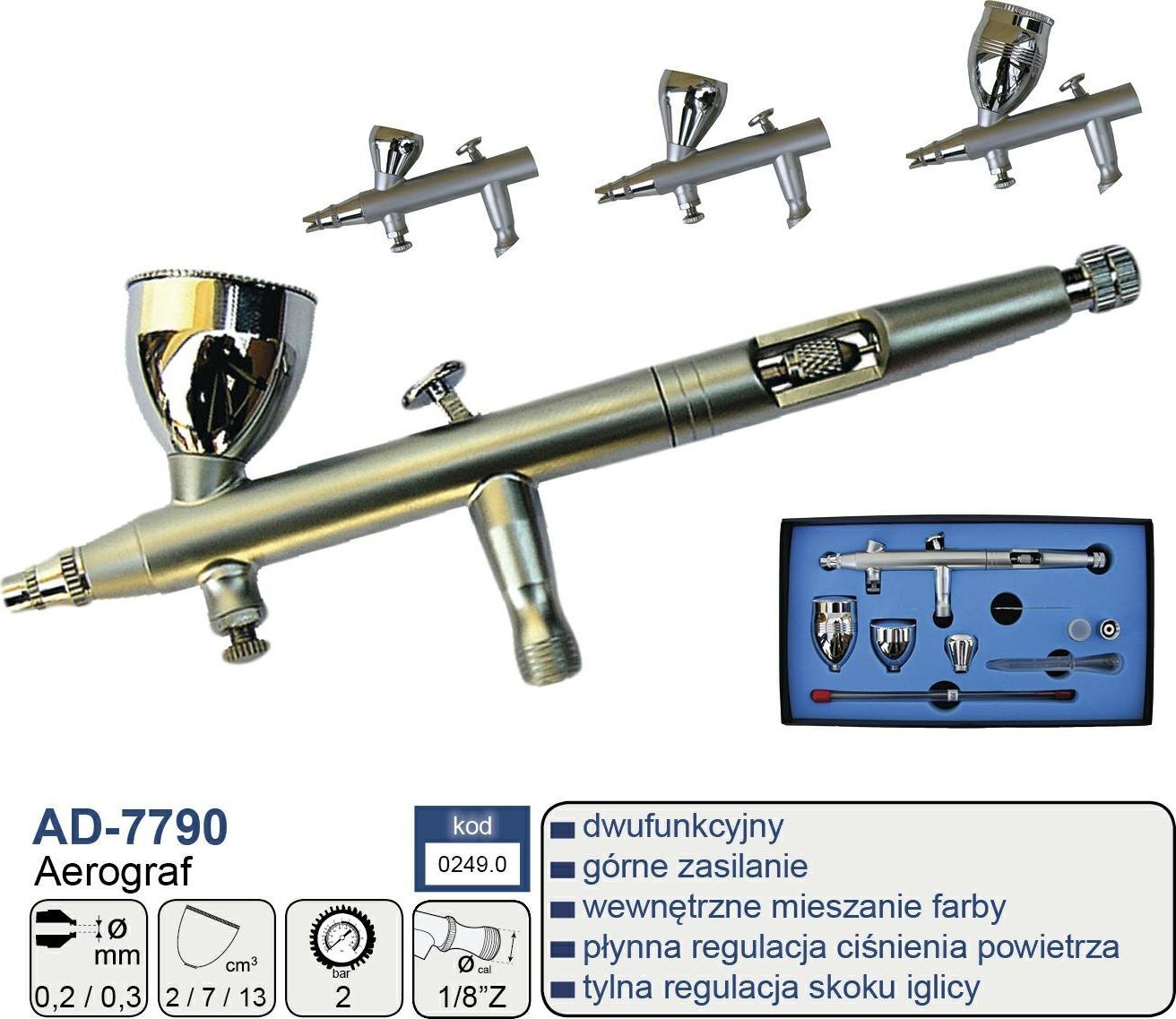 Airsler Airbrush Adler Adler 0,2 mm+0,3 mm AD-7790