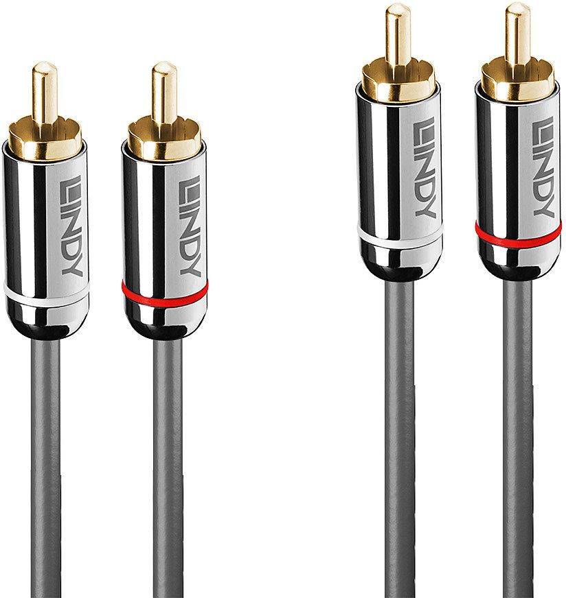 Lindy kabel RCA (Cinch) x2 - RCA (Cinch) x2 1m stříbrný (35345)