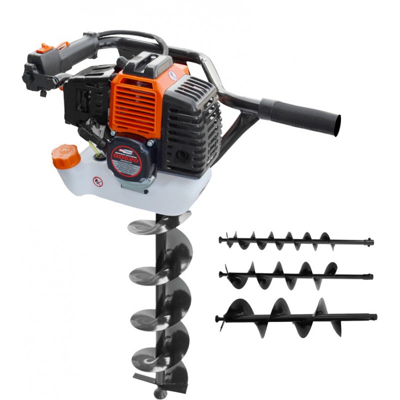 AWTools Benzínová vrtací souprava na půdu 2,95 km AW80040 + 3 vrtáky