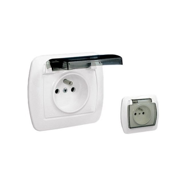 Jedna zásuvka Kontakt-Simon Chord IP44 bez uzemnění bílé