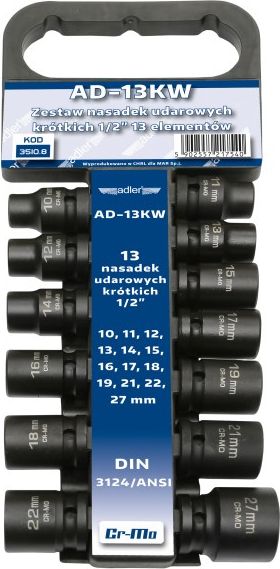Nástavce Adler Impact 13 ks. 10–27 mm (3510,8)