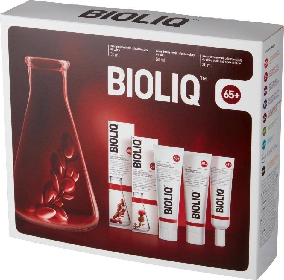 BioliQ BIOLIQ 65+ set denní krém 50ml + noční krém 50ml + oční krém, rty, krk a dekolt 30ml