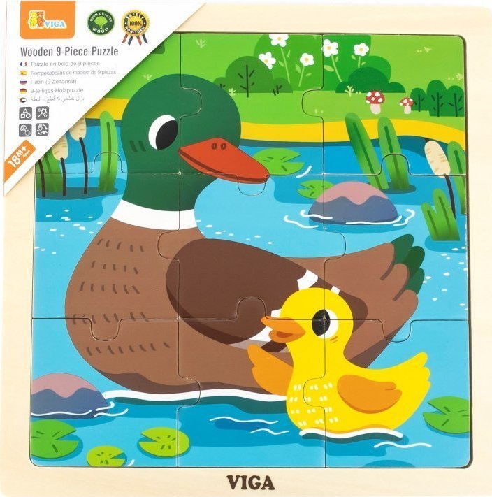 Hračky Viga Hračky VIGA Handy Wooden Puzzle Ducks 9 dielikov