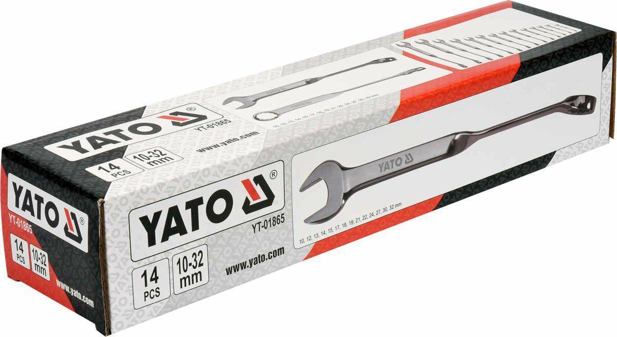 Sada kľúčov Yato `Flow-hole 10-32mm. 14 ks krútených