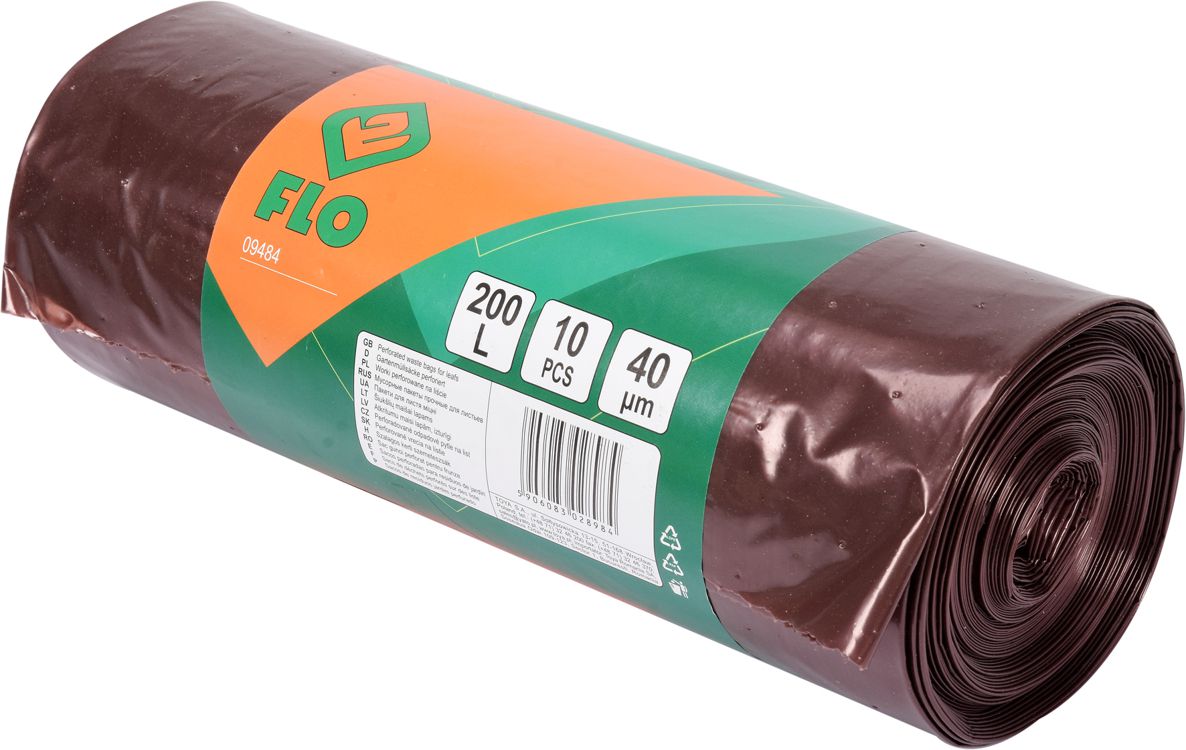 Flo Dierované vrecia 200L na lístie a ľahký záhradný odpad, 10 ks. (09484)