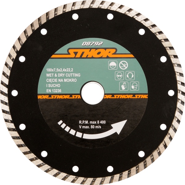 DIAMANTOVÁ ČEPEL KRÁTKÁ 230 x 22 2mm TURBO PRO BETON HLADKÝ ŘEZ 08793