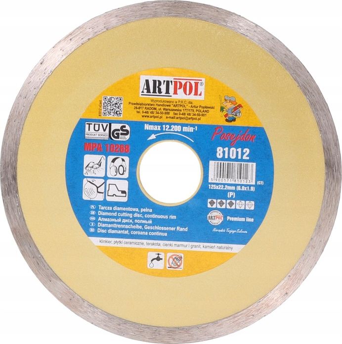 Art-Pol diamantový kotúč 125x22,2mm plný / Are (81012)