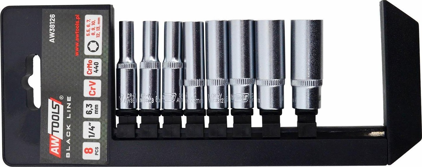 AWTools SADA DLOUHÝCH ZÁSUVEK 1/4 SADA 8 ks. / BL
