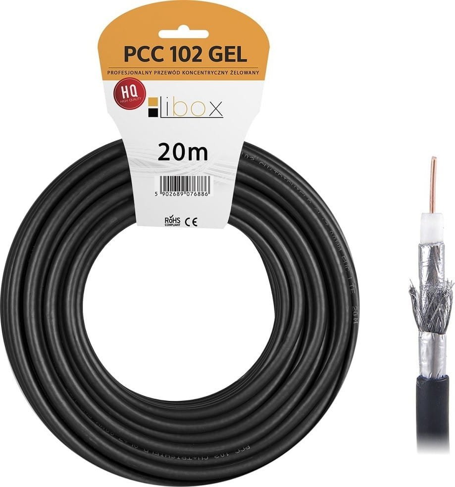 Libox kabel PCC102 gel-20 LIBOX koaxiální kabel