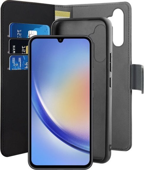 Puro PURO peněženkové odnímatelné pouzdro 2v1 pro Samsung Galaxy A34 5G (černé)