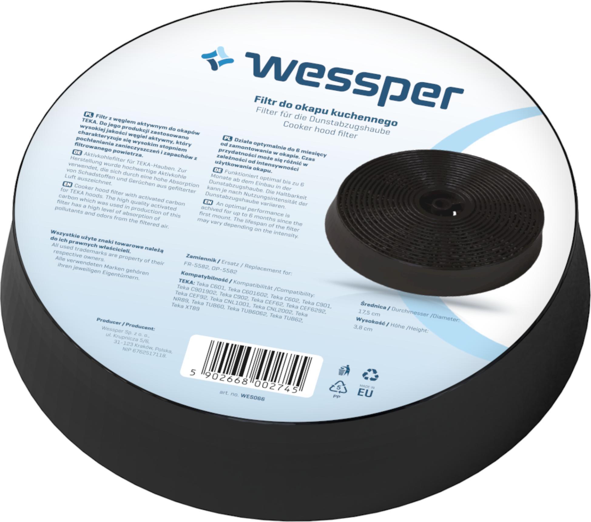 Uhlíkový filter digestora Wessper C1C Teka CNL2002 | CNL1001