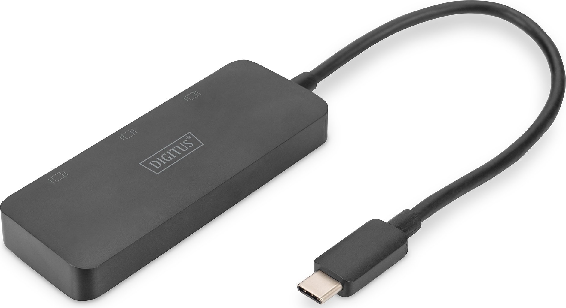 Hub USB Digitus Digitus USB-Hub 3-port C-> 3xdp M.Kabel Schwarz