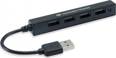 Conceptronic USB HUB CONCEPTRONIC USB-Hub 4-Port 2.0 -> 4x2.0 o.Netzteil sw