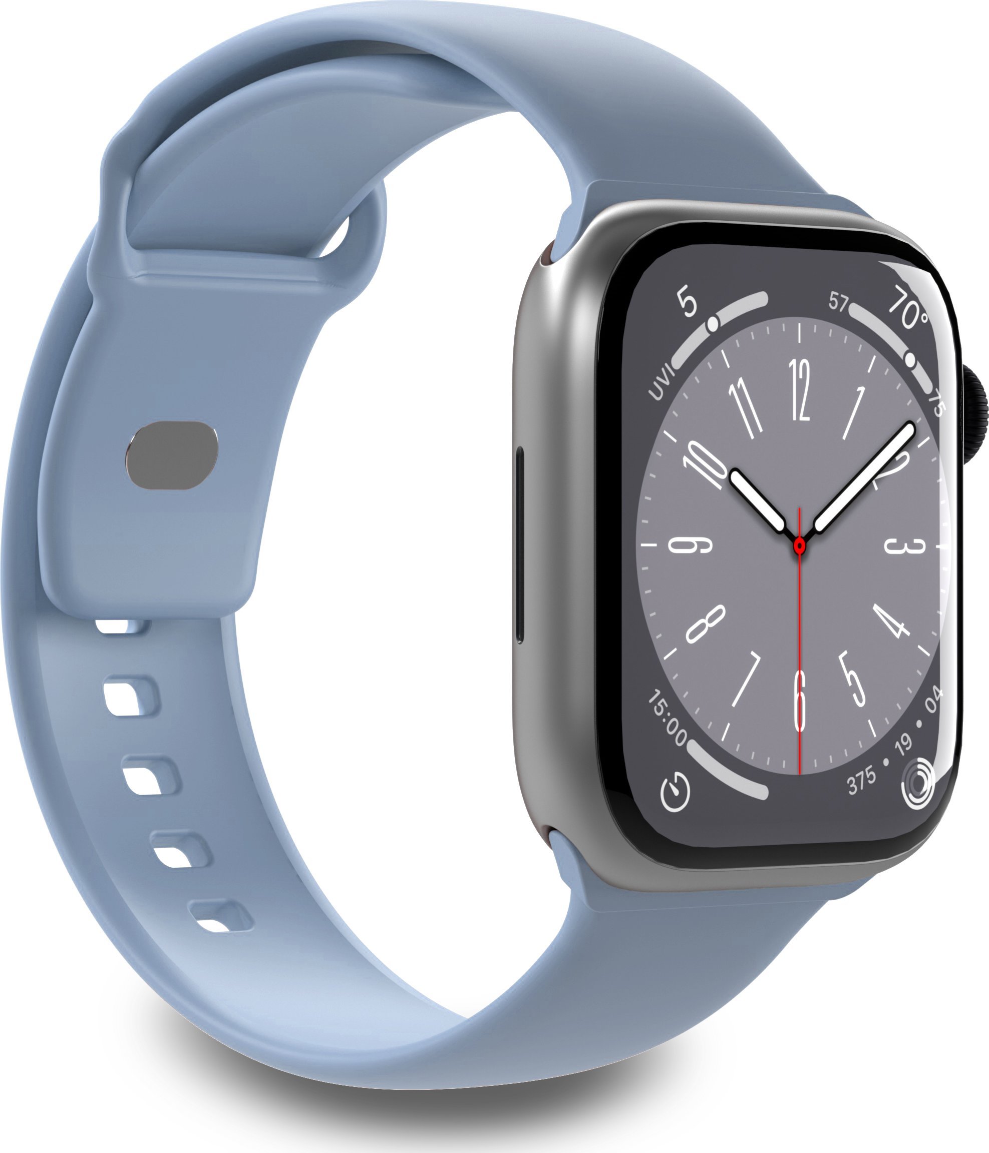 Puro Řemínek PURO ICON pro Apple Watch 4/5/6/7/SE/8/Ultra 44/45/49 mm (S/M a M/L) (pudrově modrý)