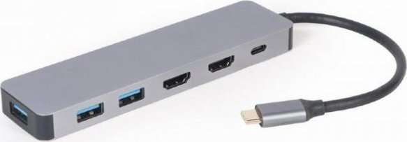 Rozbočovač USB-C USB-C PD Adaptér HDMI x2 USB 3.0 x3