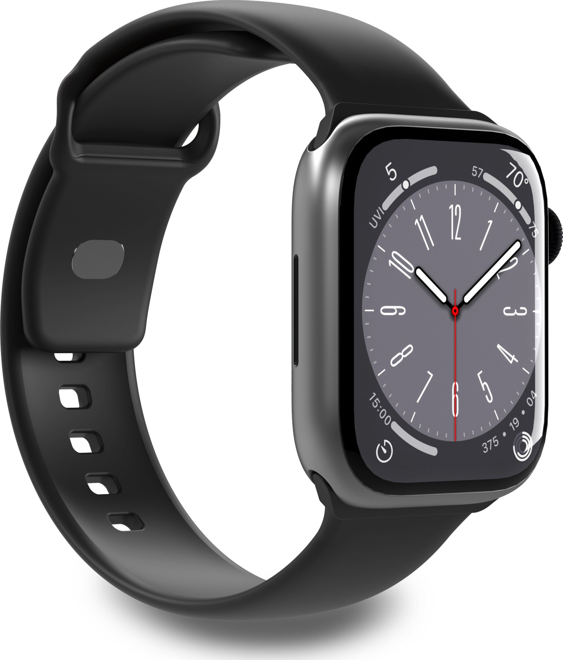 Puro Řemínek PURO ICON pro Apple Watch 4/5/6/7/SE/8/Ultra 44/45/49 mm (S/M a M/L) (černý)