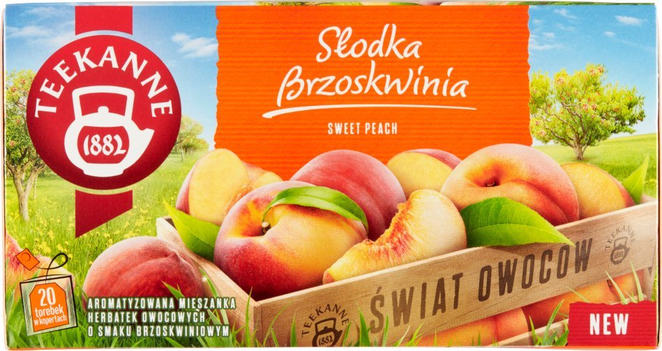 TEEKANNE Fruit World Ovocný čaj s príchuťou sladká broskyňa 45 g (20 x 2,25 g)