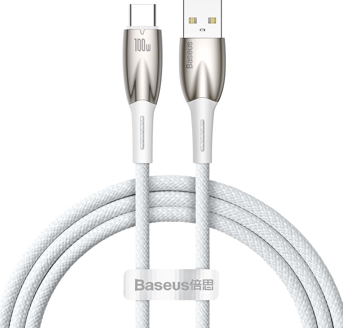 Kabel USB kabel USB kabel pro USB-C Baseus Glimmer, 100W, 1M (bílý)